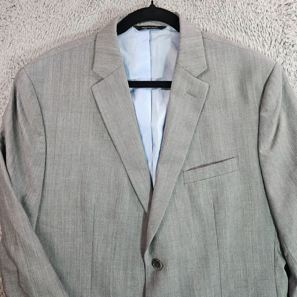 Banana Republic Sport Coat Blazer Suit Men 44R Tailored Fit Wool Plaid -Pls Read